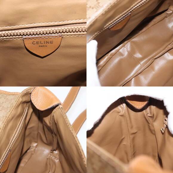 CELINE Macadam Canvas Shoulder Bag Pvc Beige Gold - Picture 12 of 13